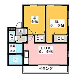 デンファーレ 2LDKの間取図画像