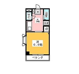 プルミエールメゾン 1Kの間取図画像