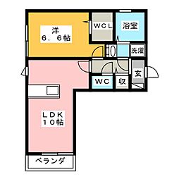 ダイヤモンドヒルズ青山 1LDKの間取図画像