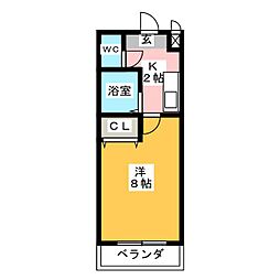 エクセル東浦 1Kの間取図画像