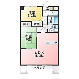 フローレンス新宮 2LDKの間取図画像