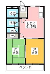 ニューリタンス 2LDKの間取図画像