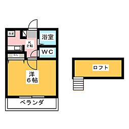 ラ・カサ半田 1Kの間取図画像