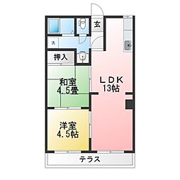ハローユー柊 2LDKの間取図画像
