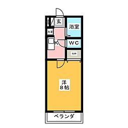 メゾンエスポア 1Kの間取図画像