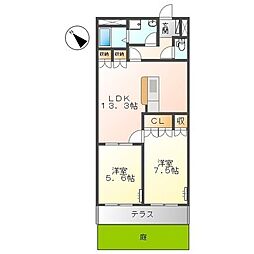 ヴァインベルク 2LDKの間取図画像