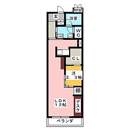 ル・モンド半田 1LDKの間取図画像