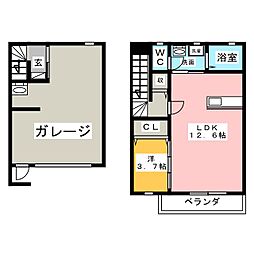 ジースタイルJJB 1LDKの間取図画像