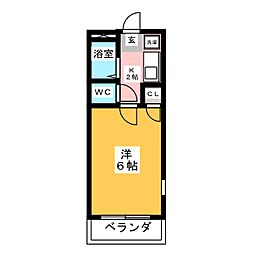 キャッスルハウス田園 1Kの間取図画像