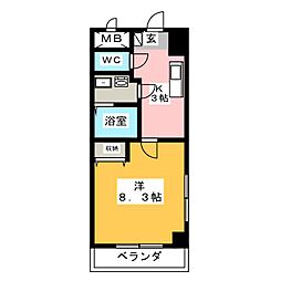 プリミエール阿久比 1Kの間取図画像