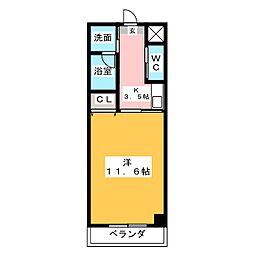 ミアヴィータ半田 1Kの間取図画像