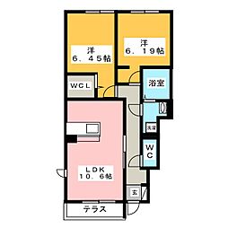 キャスパ 2LDKの間取図画像