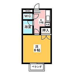 ハイツユタカ1 1Kの間取図画像