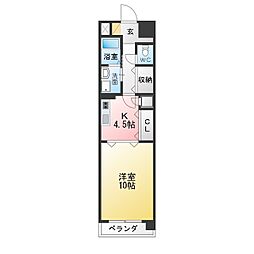 トレス知多半田 1DKの間取図画像