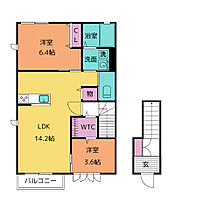 Ｈａｐｐｉｎｅｓｓ Ａ/Ｂ A201 ｜ 愛知県春日井市東野町５丁目23-16（賃貸アパート2LDK・2階・53.22㎡） その2