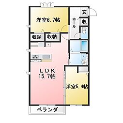 エスペリア空 2LDKの間取図画像