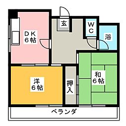 カルサ 2DKの間取図画像