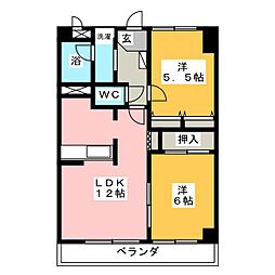 メゾンドシャンティイ 2LDKの間取図画像