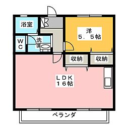 グランシード穏洋3 1LDKの間取図画像