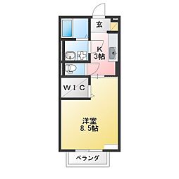メゾン富貴 1Kの間取図画像