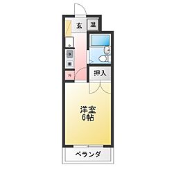 アンハウス 1Kの間取図画像