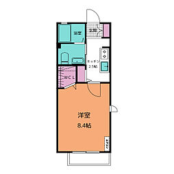 プランドール梅ヶ坪 1Kの間取図画像