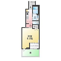 ファミーユ白山 1Kの間取図画像