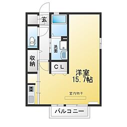 エレガンス19 ワンルームの間取図画像