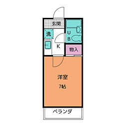 コーポ栄 1Kの間取図画像