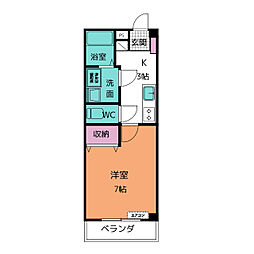 ワンルーム田戸B 1Kの間取図画像