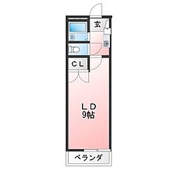パレスグリーン 1Kの間取図画像