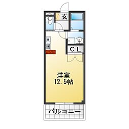 メゾン四季A ワンルームの間取図画像