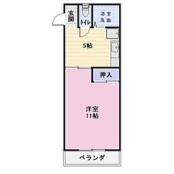 エブリワン 1DKの間取図画像