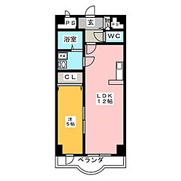 パストラルC 1LDKの間取図画像