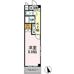タイムD3 1Kの間取図画像
