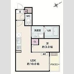 Jack hachimanIII 1LDKの間取図画像