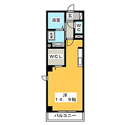 Sky・eつげの木 ワンルームの間取図画像