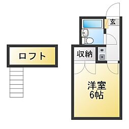 センチュリーコート 1Kの間取図画像
