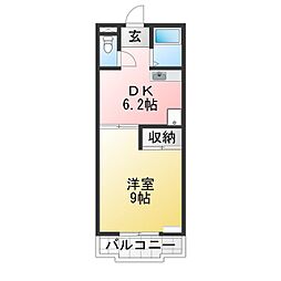 ベル寿 1DKの間取図画像