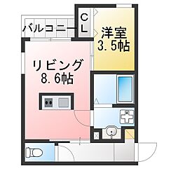 S-SQUARE 1LDKの間取図画像