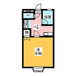 リバーサイドハウス 1Kの間取図画像