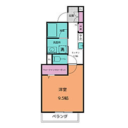 シャーメゾン相生 1Kの間取図画像