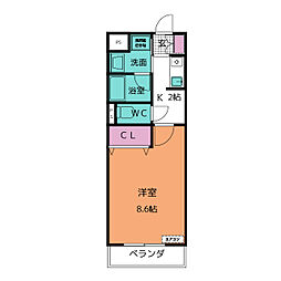 コモン・ガル小垣江 1Kの間取図画像