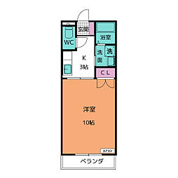 ハイツYGB 1Kの間取図画像