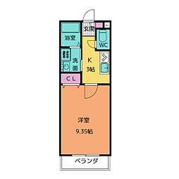 アンプルールリーブルKOIKE2B 1Kの間取図画像