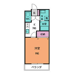 エヴァーファイン 1Kの間取図画像