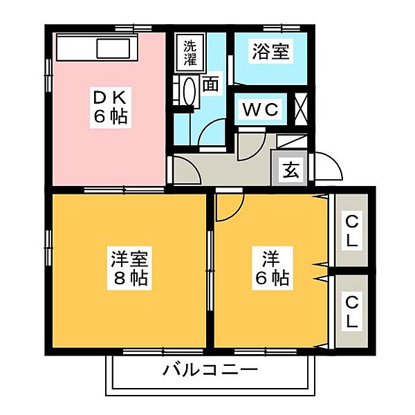 シャンクレール南花長 ｜愛知県春日井市南花長町(賃貸アパート2DK・1階・48.78㎡)の写真 その2