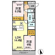 シャノワール 106 ｜ 愛知県春日井市西本町３丁目7番2、8番(未定)（賃貸アパート2LDK・1階・65.35㎡） その2