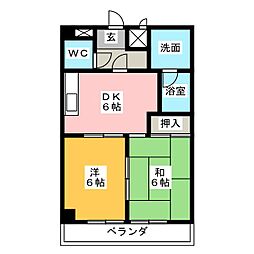 エルグランデ味美 2DKの間取図画像