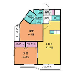 GAUDITIERNO2005 2LDKの間取図画像